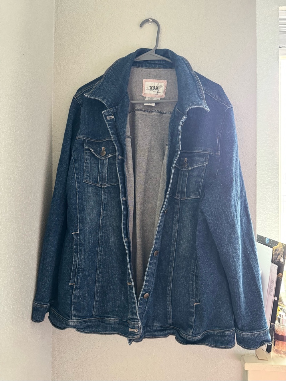 Live a Little Dark Blue Denim Shirt Jacket 3X